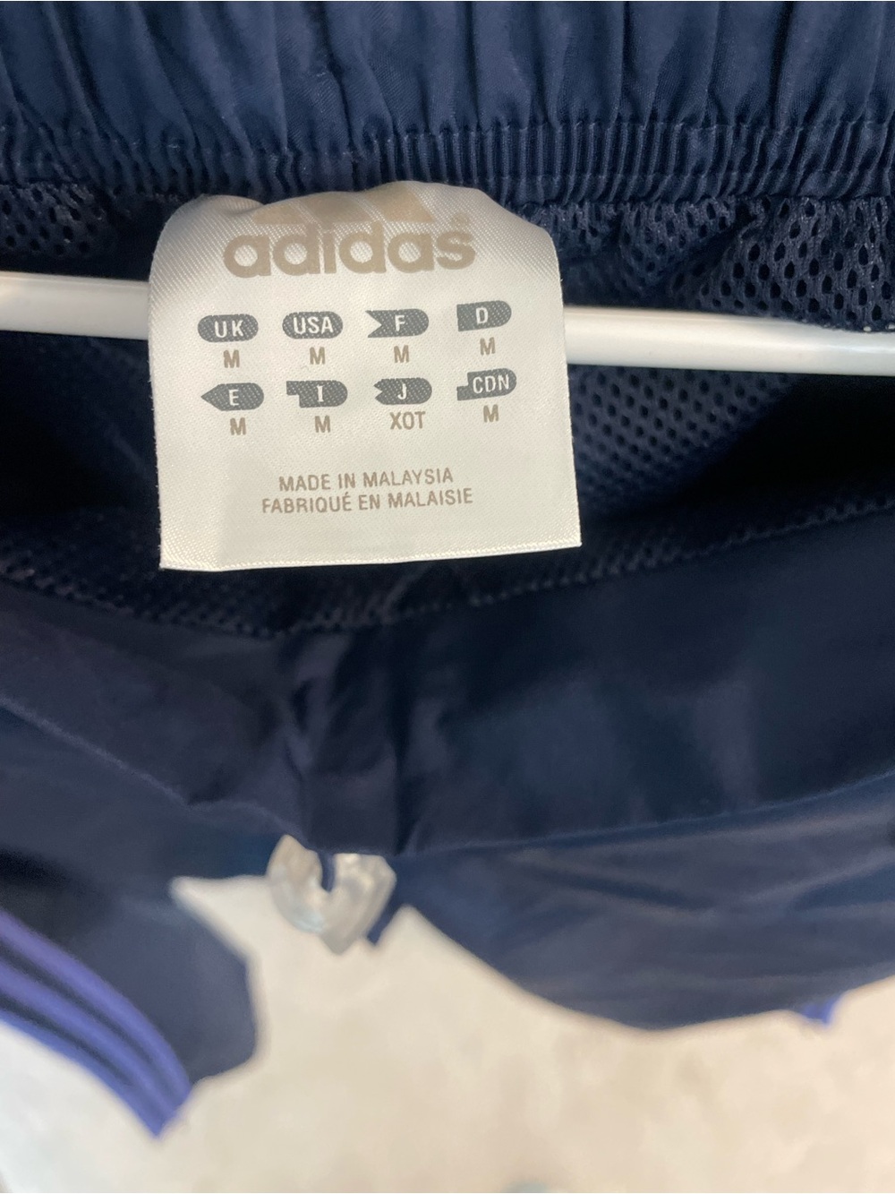 adidas Navy Track Pants with Purple Side Stripes - Picture 3 of 4